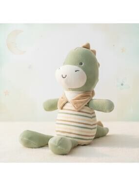 Chickpea Green Dinosaur Plush Striped Stuffed Animal Baby Toy Soft 12" Snuggler